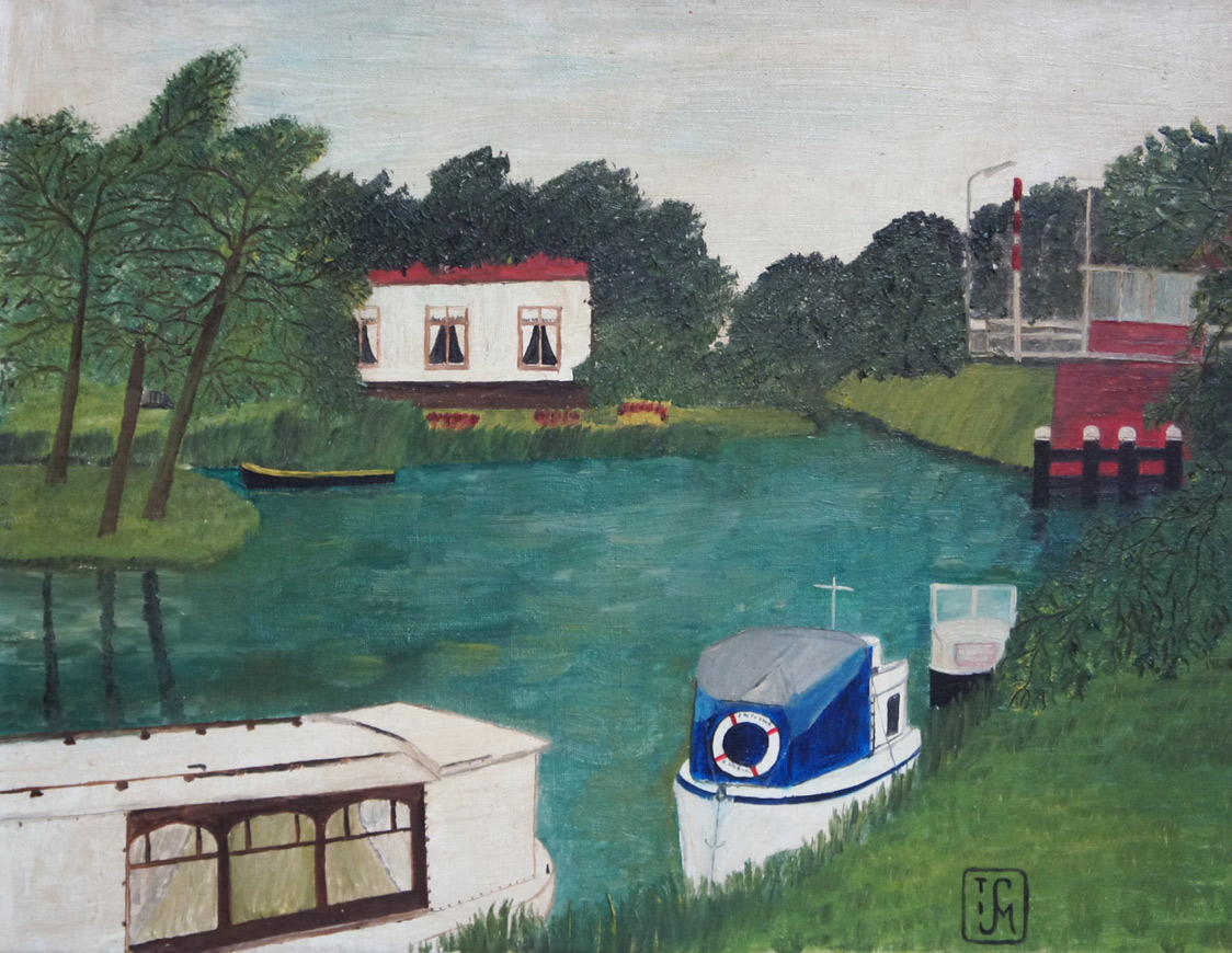 Joop Smits painting - Head of the lock