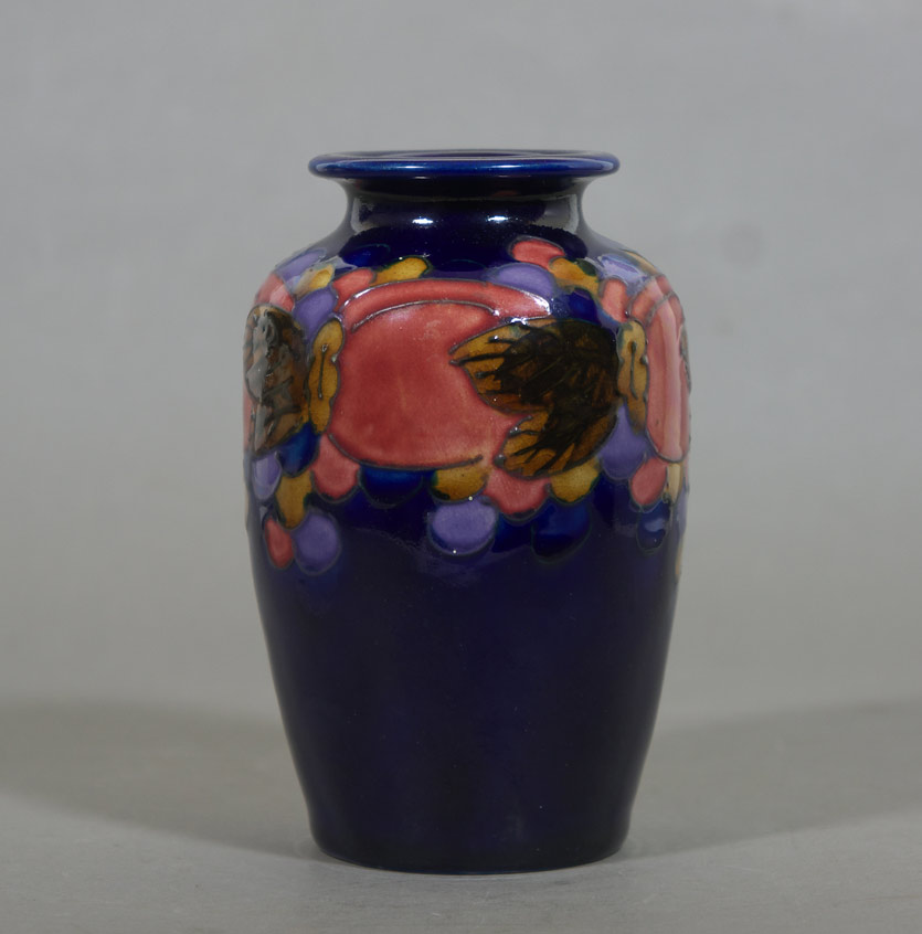 Awaji pottery vase, imitating Moorcroft