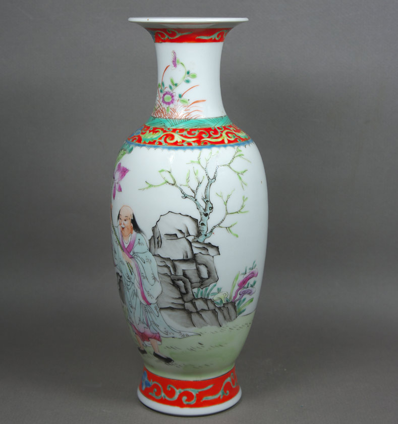 Republic period famille rose porcelain vase view 2